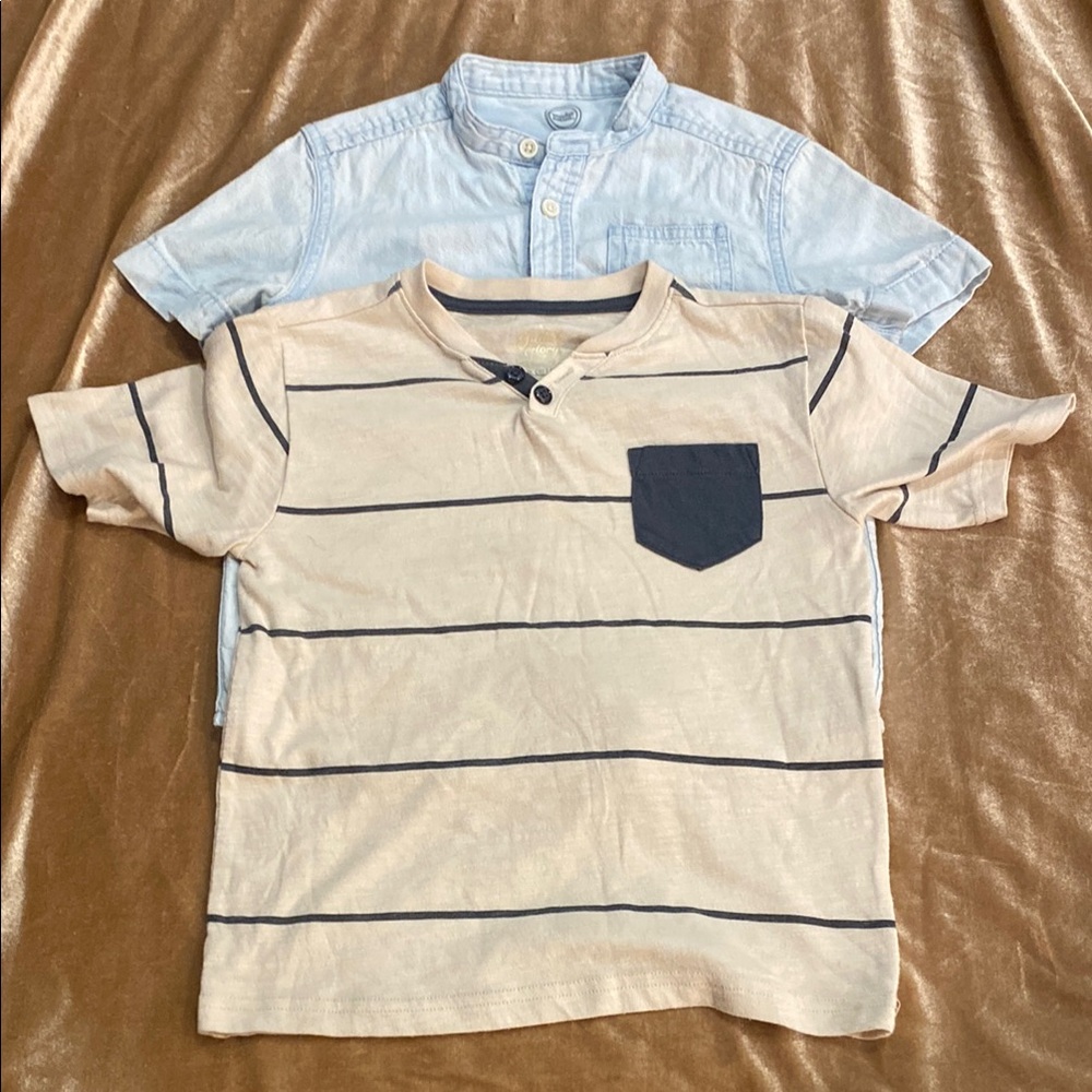 Wonder Nation Blue and Cream Button Down Shirt